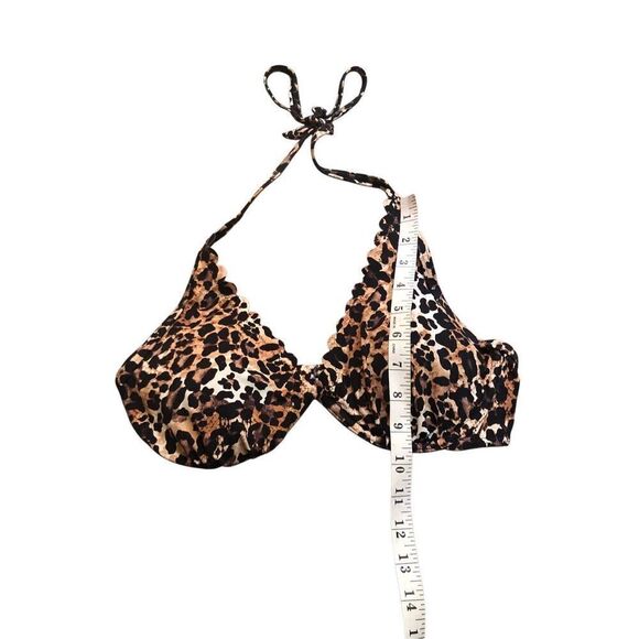 Lascana Lexa Bikini Top animal print with halter tie padded inserts size 34 D - Picture 7 of 7